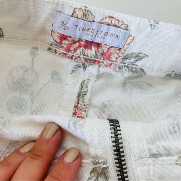 TINSELTOWN ASOS White Pink Soft Floral Zip Vintage Retro 90s y2k Mini Skirt 29 - Picture 5 of 7